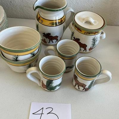 Stoneware Specialties Moose Pitcher Set