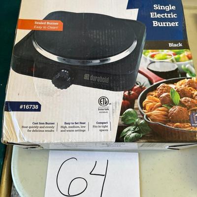 Black Durabold Single Electric Burner