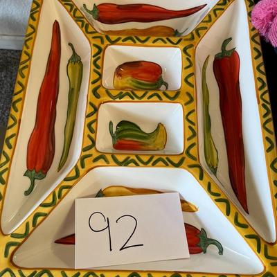 Glass Chili Design Serving Tray