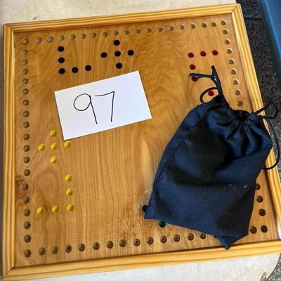 Wooden Game Board W/Pieces