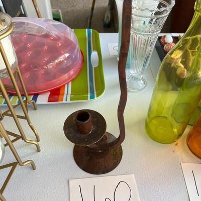 Rust/Black Wrought Iron Candle Holder
