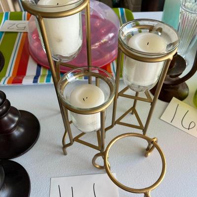 4 Gold Candle Holders