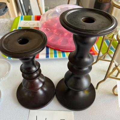 2 Dark Brown Wood Target Corp Candle Pillars 