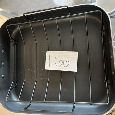 2 All Clad Stainless Steel Roaster Pan W/Meat Shredder Forks
