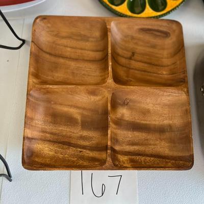 4 Square Decorative Wood Dish