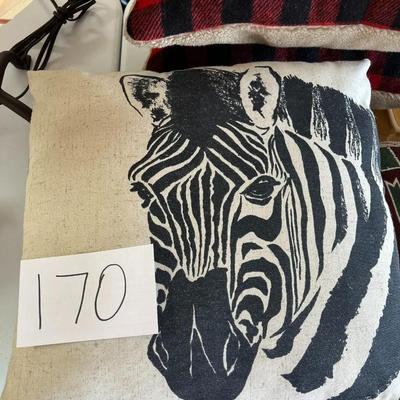 2 Black/White Zebra Throw Pillows