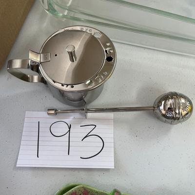 Stainless Steel Tea Pitcher W/Tea Wand for herbs