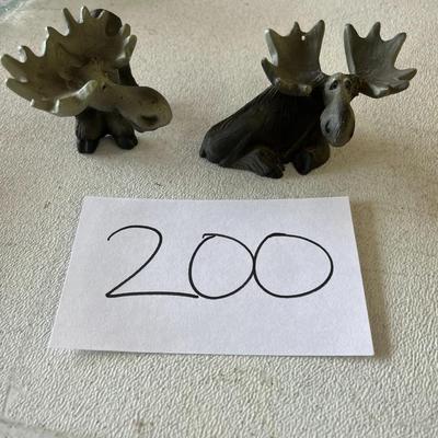 2 Singing Tree Moose Figurines Made In USA