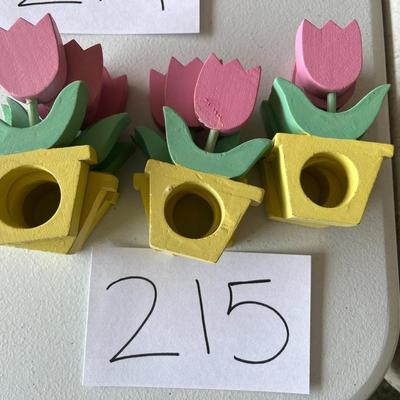 9 Rose Flower Yellow Planter Wood Napkin Holders