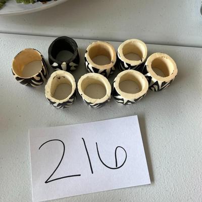 8 Black/White Zebra Napkin Holders