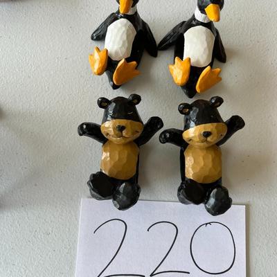 2 Penguin & 2 Black Bear Napkin Holders