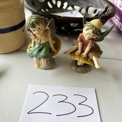 2 Fairies on Mushroom Figurines Tagawa Gardens 