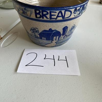 Sugarcap Blue Farmhouse Hand Painted Glass Bread Bowl