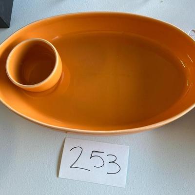 Craft & Barrel Orange Serving Dish W/Bowl