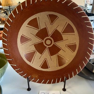 Decorative Clay Art W/Black Steel Stand