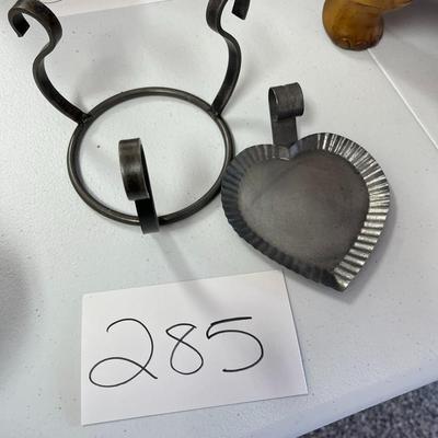 Rustic Metal Heart Shaped Candle Holder & Metal Pillar Candle Holder
