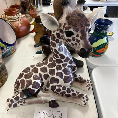 Brown/White Giraffe Statue
