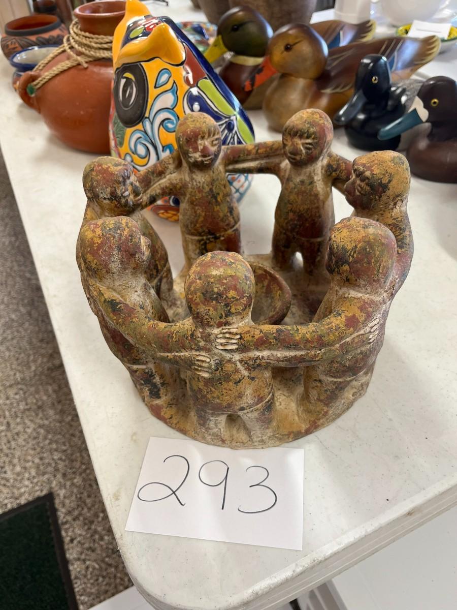 Circle Of Friends Aztec Terra Cotta Sculpture | EstateSales.org