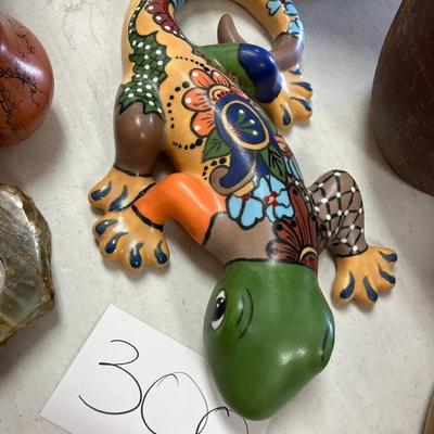 Hand Painted Colorful Lizard