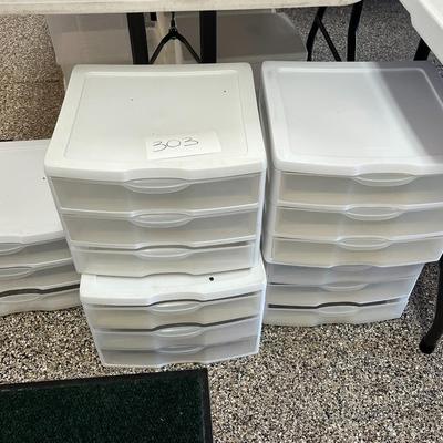 5 Clear 3 Drawer Plastic Drawers