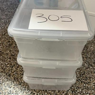 3 Clear Plastic Storage Containers