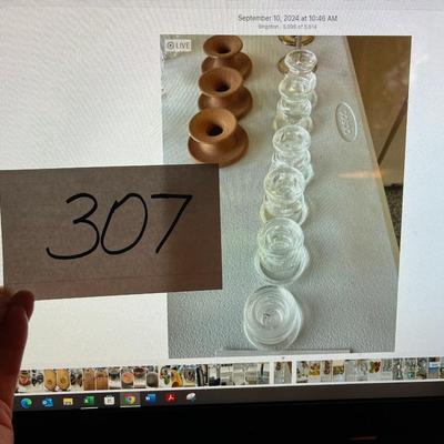 6 Glass Taper candle Holders