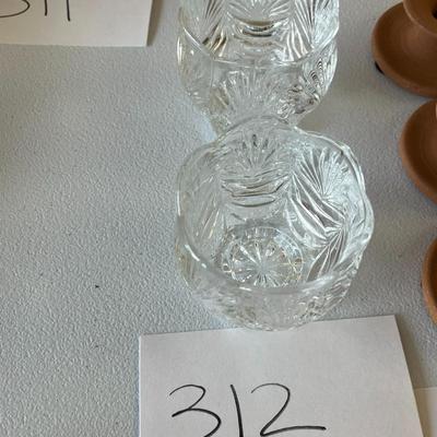 2 Glass Votive Cande Holders