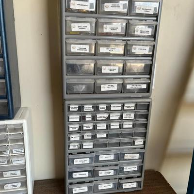 2 Gray Bolt Caddies W/Variety Of Bolts In Caddies