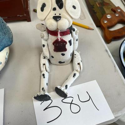 Dalmatian Dog, Bandit On Tag Wood Statue