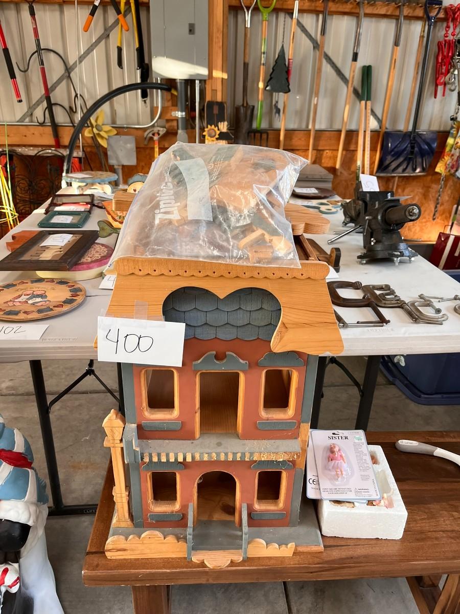 Wood Doll House W Doll Furniture Accessories Estatesales Org