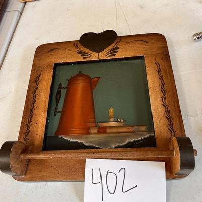 Vintage Wood Wall Décor - Hand Painted (Tea Pot, Book & Candle)