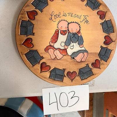 "Love Is Me & Thee" Circle Hand Painted Wall Décor