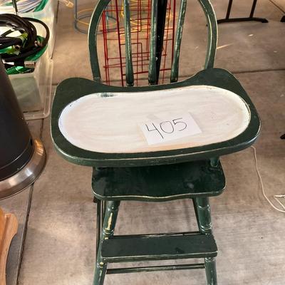 Green Wood High Chair