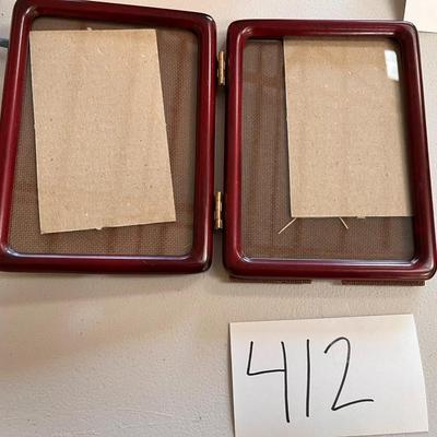 2 Double Burgundy Picture Frames