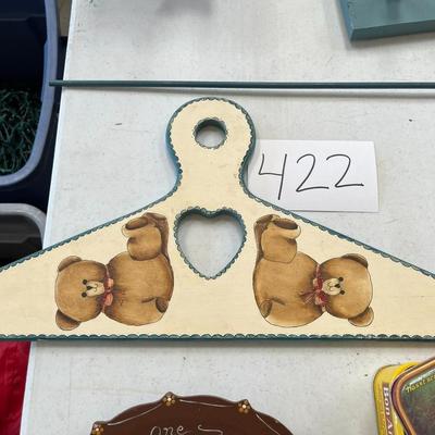 Teddy Bear, Wood, Heart In Middle Wall Decor