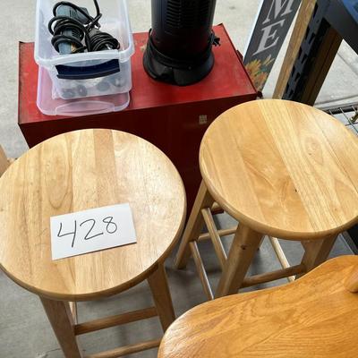 2 Wood Bar Stools