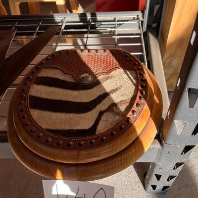 Zebra Leather Decorative Toilet Seat 