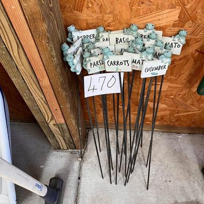 17 Frog Vegetable Plant Garden Markers 