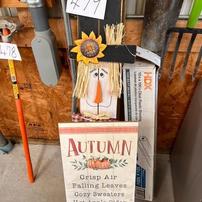 2 Autumn Signs - Scarecrow & Sunnflower