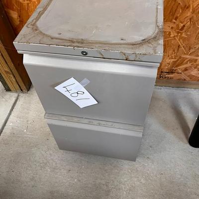 2 Drawer Metal Gray Cabinet