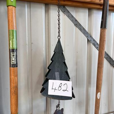Hanging Metal Green Pine Tree/Moose Décor