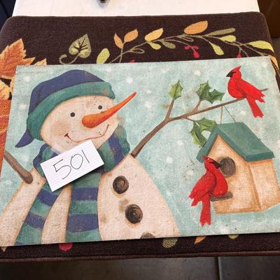 Outdoor Entry Rugs - Snowman & Autumn 