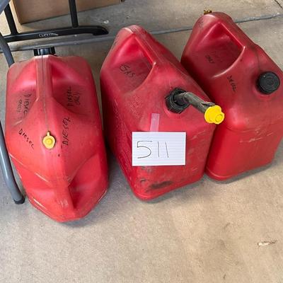 (3) 5 Gallon Gas Cans *Diesel Only