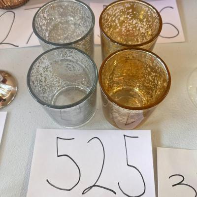 4 Votive Candle Holders - 2 Silver, 2 Gold