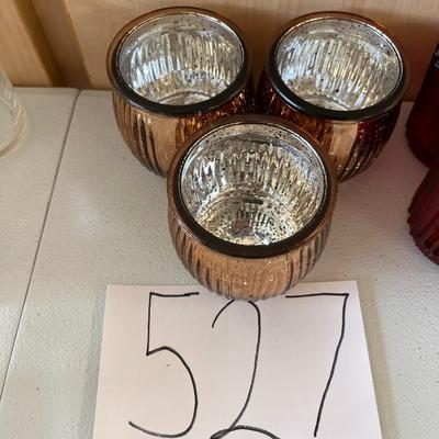 3 Bronze Votive Candle Holders