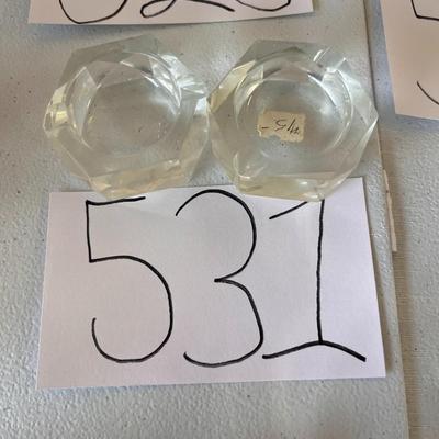 2 Glass Octagon Tea Candle Holders