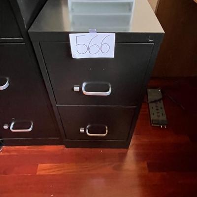 Black 2 Drawer File Cabinet