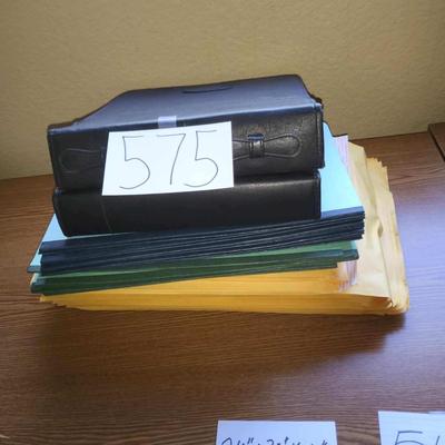 Bundle Of Office Supplies - Padded Yellow Envelopes, File Folder & 2 Leather File Folder