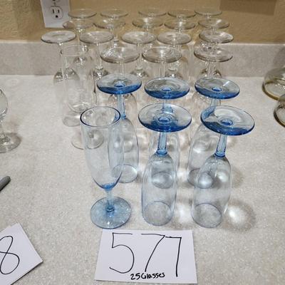 Bundle Of 25 Flute Wine Glasses