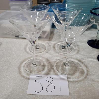 4 Variety Martini Glasses